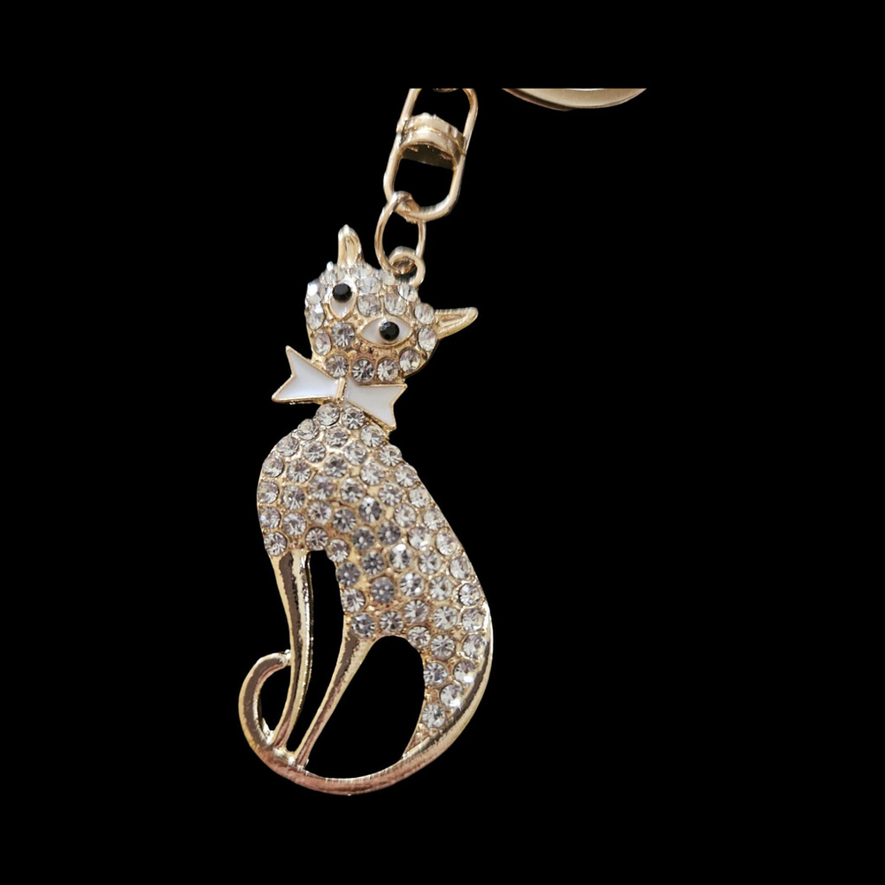 Cat Rhinestone Keychain - Picture 2 of 3